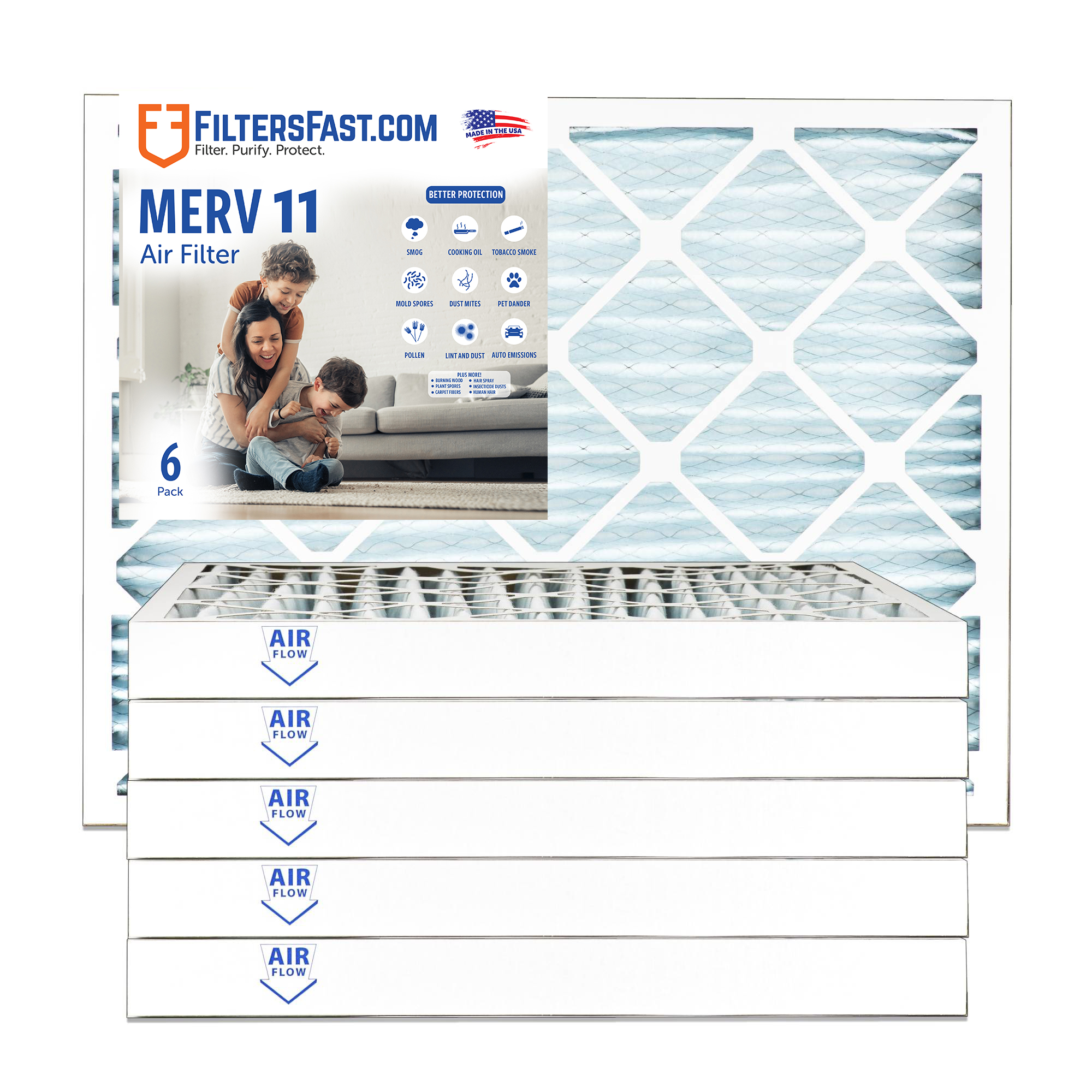 MERV 11 Filters Fast&reg; 2" Replacement for WaterFurnace 59P509-06 - 6-Pack