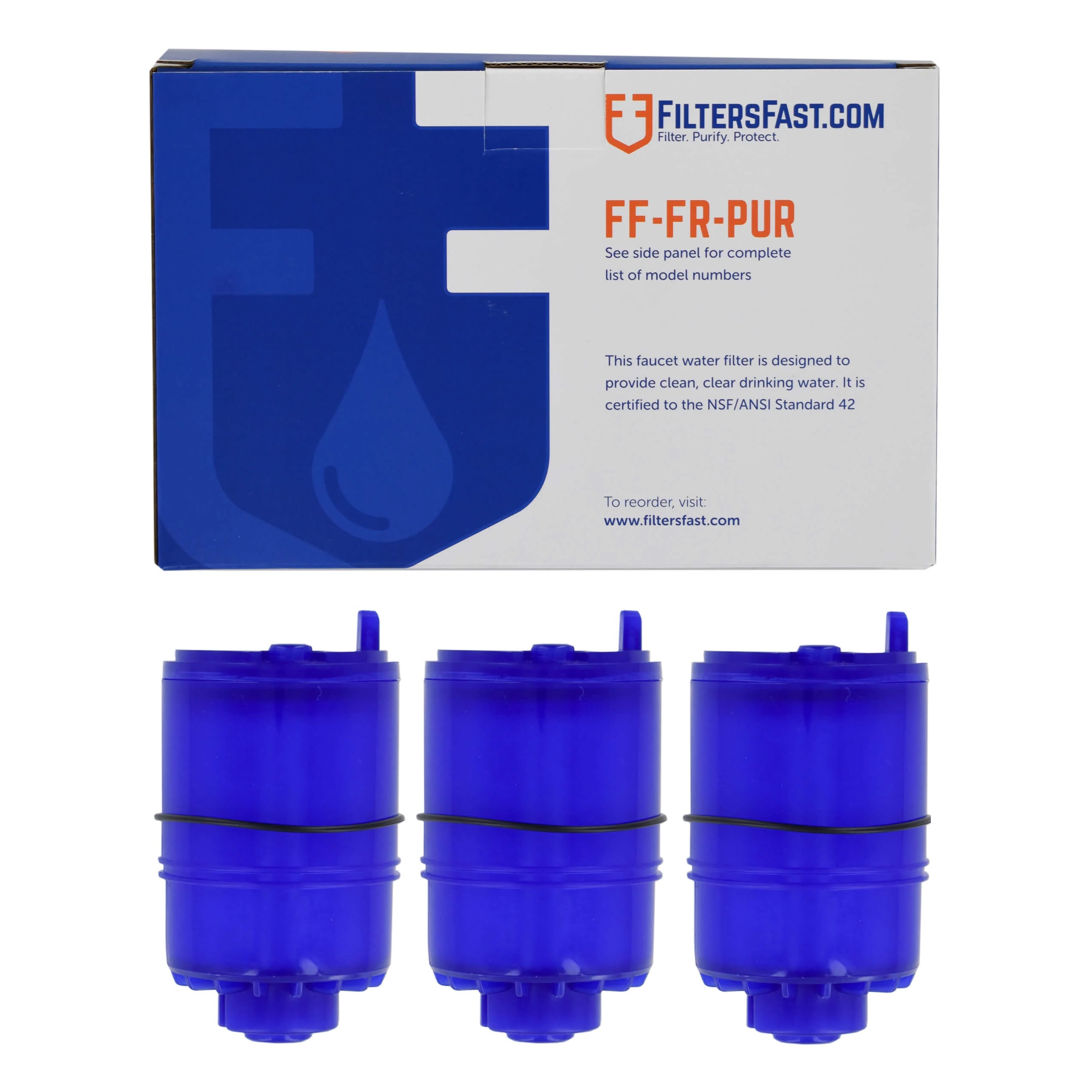 Filters Fast&reg; FF-FR-PUR Replacement Faucet Filter - 3-Pack